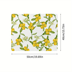 Lemon Printed Dish Drying Mat Absorbent Non Slip Wear resistant