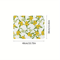 Lemon Printed Dish Drying Mat Absorbent Non Slip Wear resistant