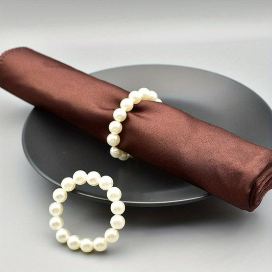 6pcs Pearl Napkin Rings Wedding Party Table Decoration