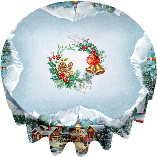 Polyester Tablecloth Merry Christmas Table Cover Holiday Decoration