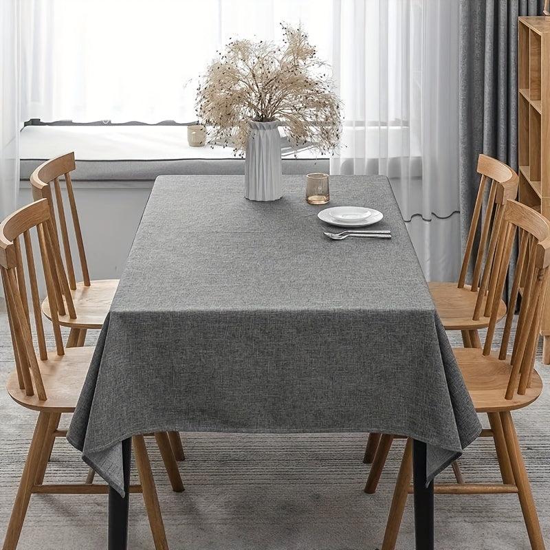 Polyester & Cotton Tablecloth Solid Linen Fabric, Waterproof & Washable