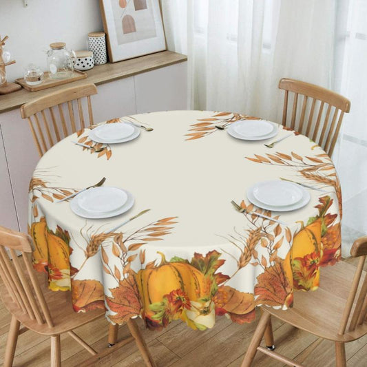 Autumn Leaf Thanksgiving Pumpkin Tablecloth