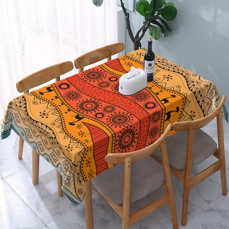 Bohemian Colorful Table Cloth Yellow Gradient Table Cover