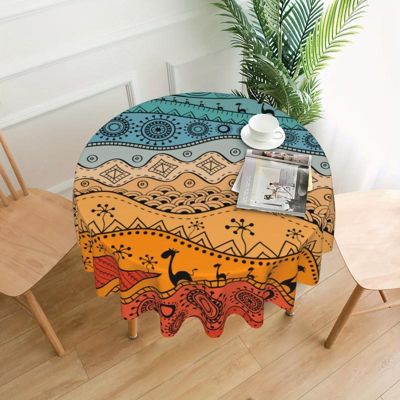 Bohemian Colorful Table Cloth Yellow Gradient Table Cover