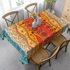 Bohemian Colorful Table Cloth Yellow Gradient Table Cover