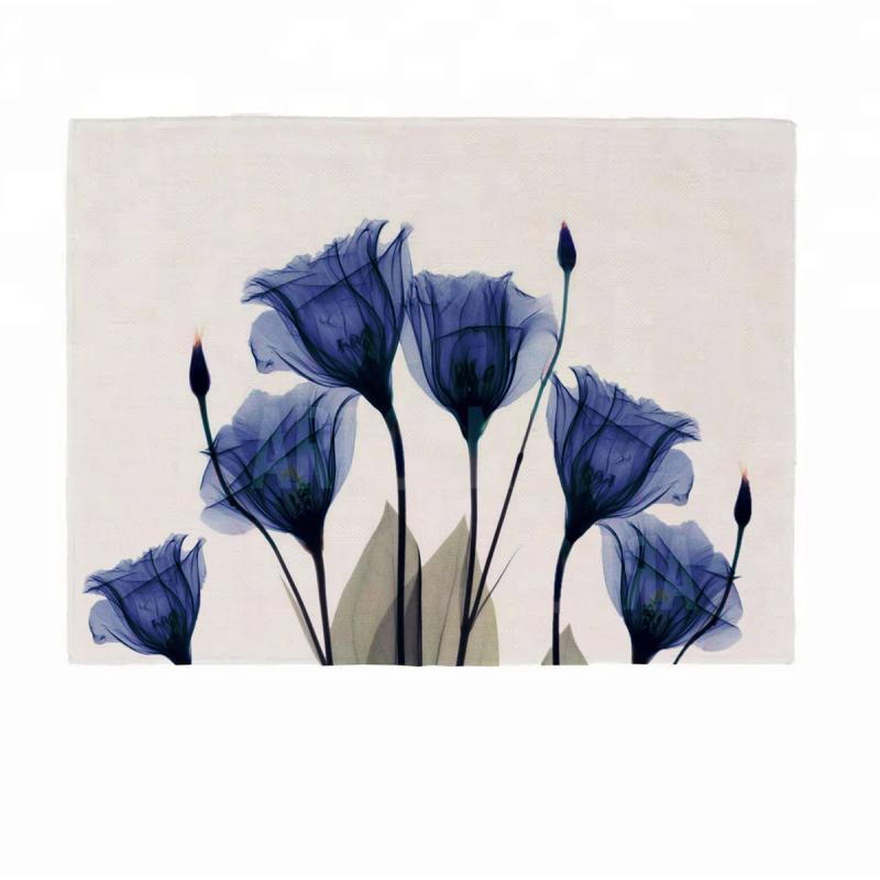 Flower Linen Dining Table Mat Style Table Decoration for Home