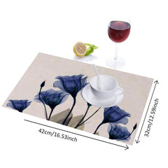 Flower Linen Dining Table Mat Style Table Decoration for Home