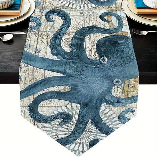 Ocean Style Linen Table Runner Summer Seashore Decor