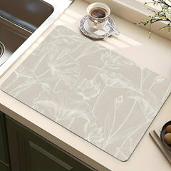 1pc Dish Drying Pad Kitchen Absorbent Mat Washstand Drain Mat Soft Diatom