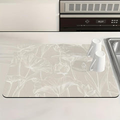 1pc Dish Drying Pad Kitchen Absorbent Mat Washstand Drain Mat Soft Diatom