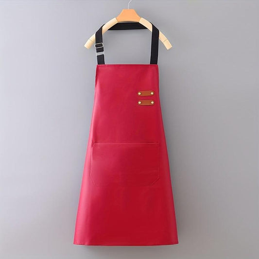 Waterproof Polyester Apron Solid Color Unisex with Pocket