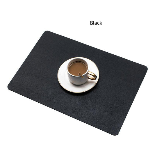 1pc PU Double Sided Leather Placemat Waterproof Table Mat