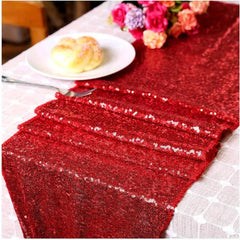 Sparkly Red Sequin Table Runner - Elegant for Parties, Weddings, and Holidays