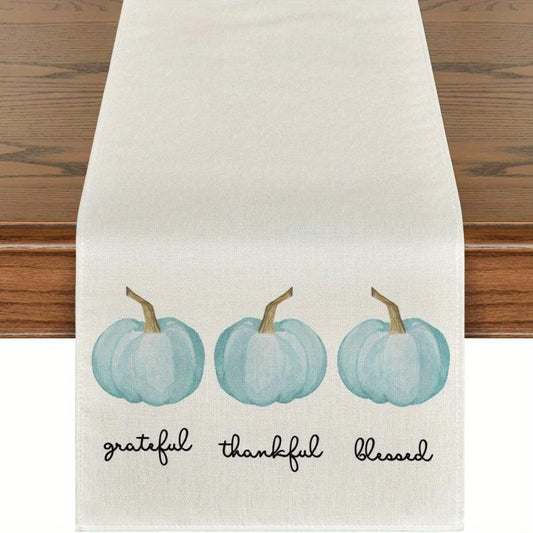 Thanksgiving Table Runner Pumpkin Leaf Kitchen Dining Decoration