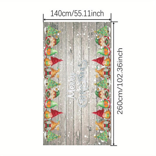 Polyester Table Cloth Merry Christmas Gnome Snowflake Pattern Table Cover