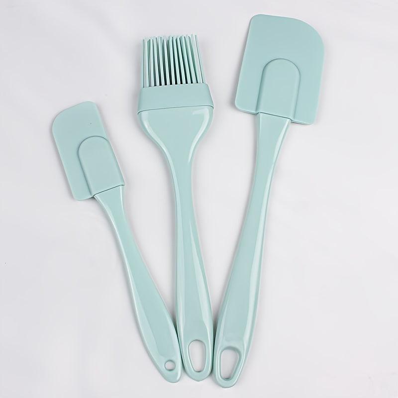 Set Of 3 High Temp Cake Cream Spatula Scraper & Brush