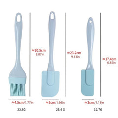 Set Of 3 High Temp Cake Cream Spatula Scraper & Brush
