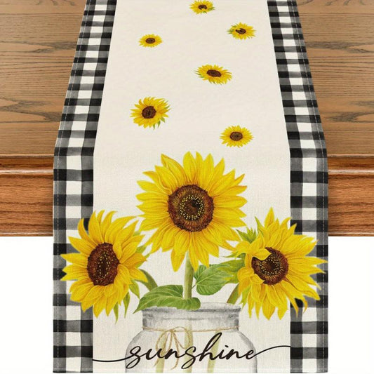 Sun Flower Table Runner Hello Sunshine Truck TV Cabinet Cover