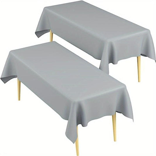 2pcs Disposable Plastic Tablecloth For Party, 137x274 Rectangle Table Cloth