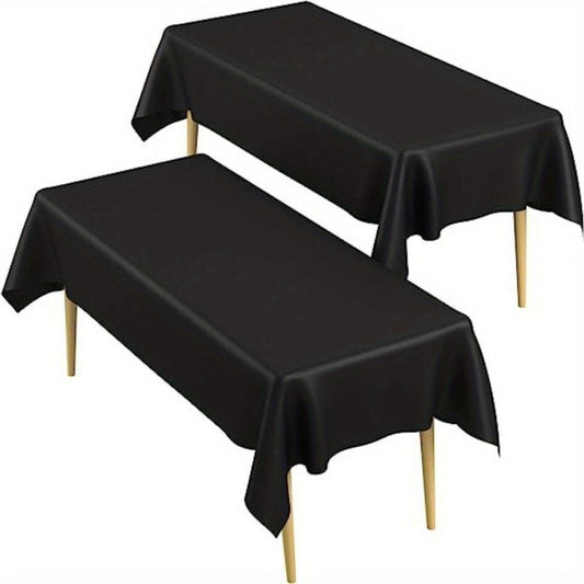 2pcs Disposable Plastic Tablecloth For Party, 137x274 Rectangle Table Cloth