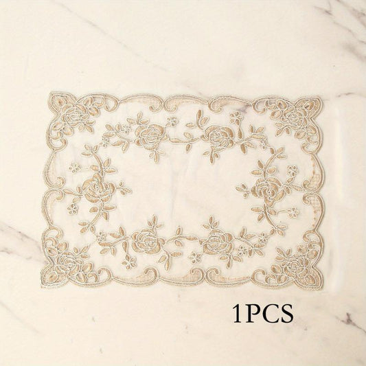 6pcs Lace Embroidery Dining Mat Table Decoration Mat
