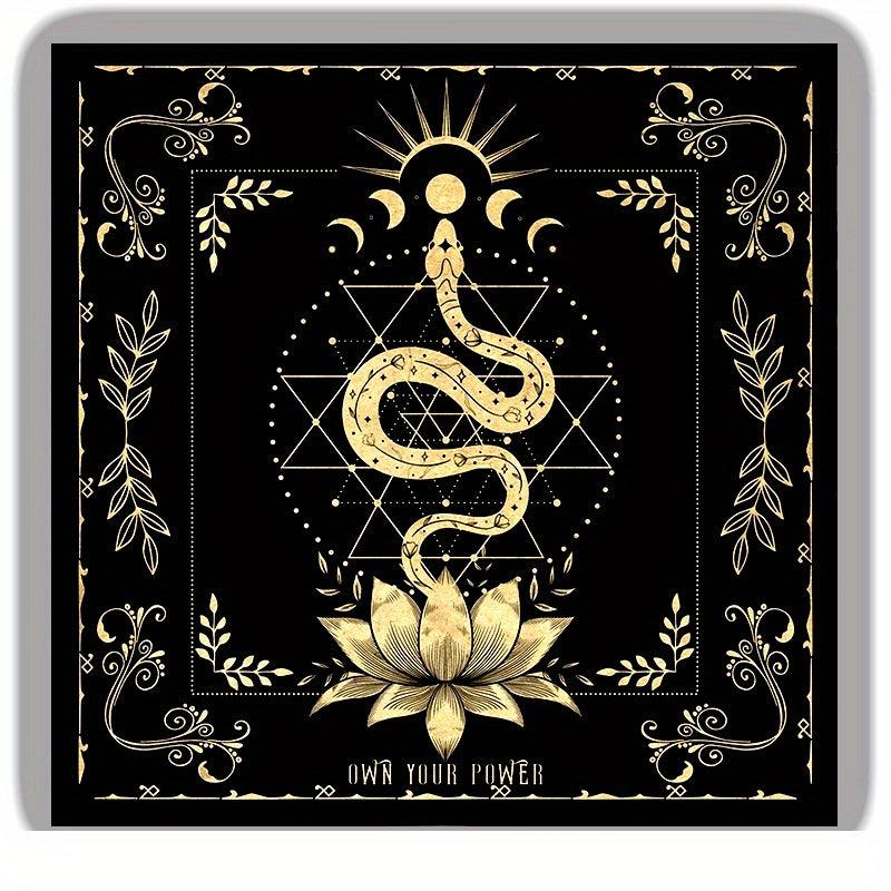 Bronzing Pattern Flannel Tarot Cloth Moon Tarot Mat Witchy Decor