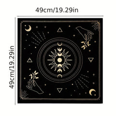 Bronzing Pattern Flannel Tarot Cloth Moon Tarot Mat Witchy Decor