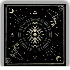 Bronzing Pattern Flannel Tarot Cloth Moon Tarot Mat Witchy Decor