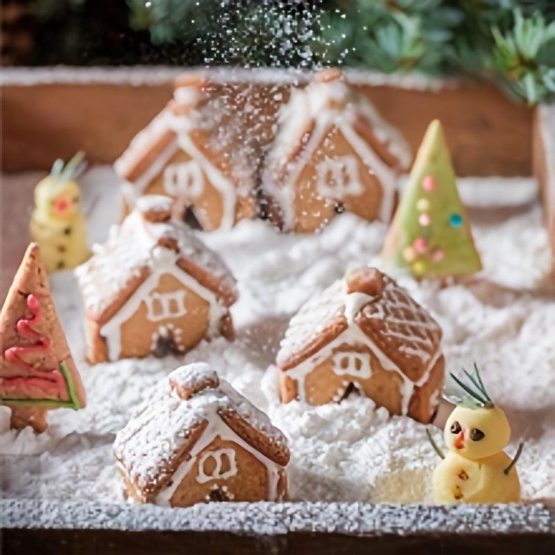 Christmas Silicone Cake Molds 6 Cavity Gingerbread House Baking Round