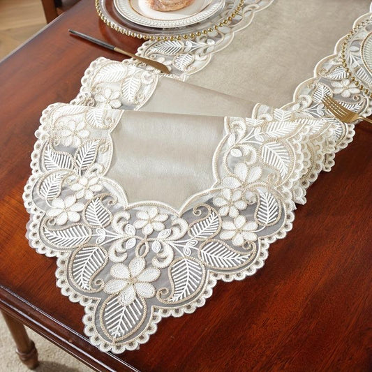 Polyester Table Runner Solid Color Holiday Decoration Fabric Home Decor
