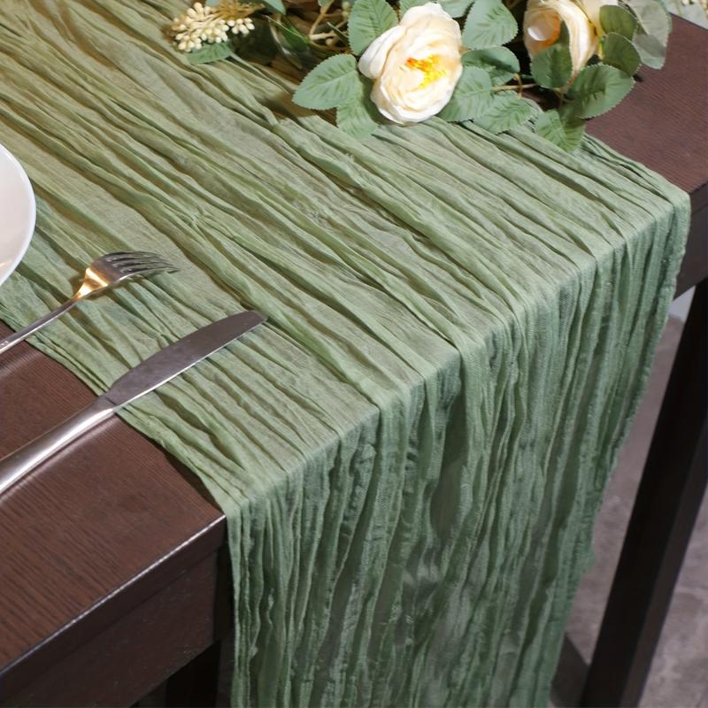 Boho Cheesecloth Table Runner for Wedding Bridal Shower Home Decor