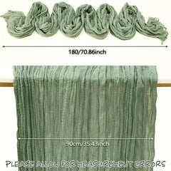 Boho Cheesecloth Table Runner for Wedding Bridal Shower Home Decor