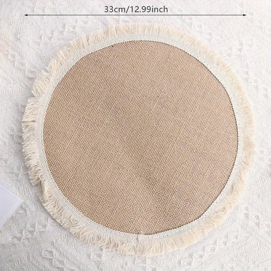 Jute Woven Placemat Washable Waterproof Anti-scalding Heat In