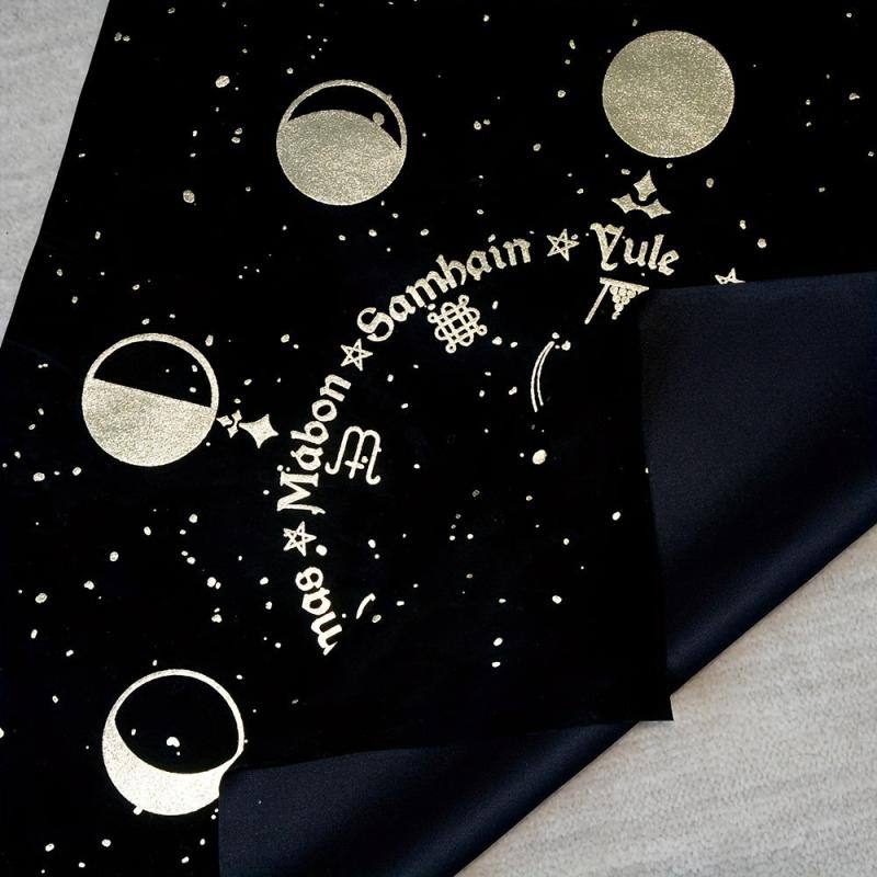 Triple Goddess Pentagram Velvet Altar Cloth