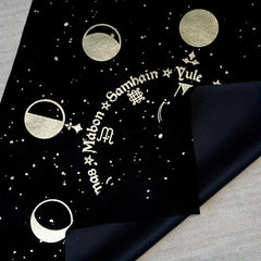 Triple Goddess Pentagram Velvet Altar Cloth