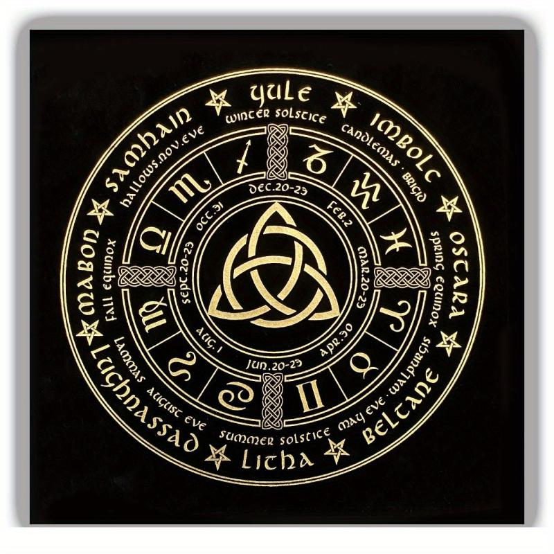 Triple Goddess Pentagram Velvet Altar Cloth