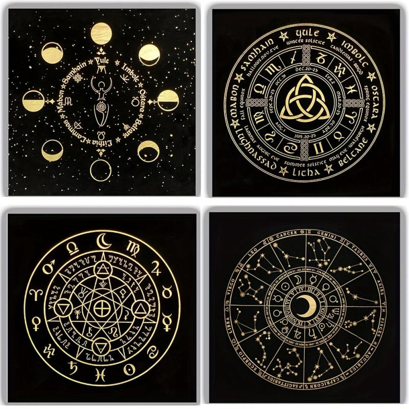 Triple Goddess Pentagram Velvet Altar Cloth