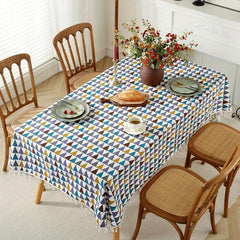 Boho Style Tablecloth with Tassel & Camo Design
