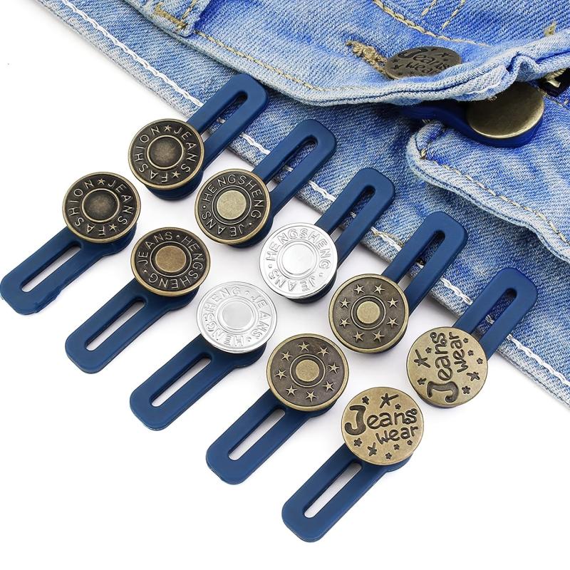5pcs Button Extender For Pants Adjustable Waist Retractable Waistband