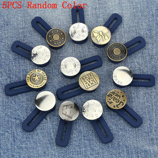 5pcs Button Extender For Pants Adjustable Waist Retractable Waistband