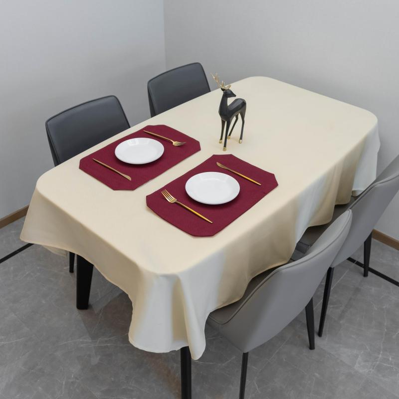 Beige Rectangle Tablecloth 152.4 x 304.8 cm
