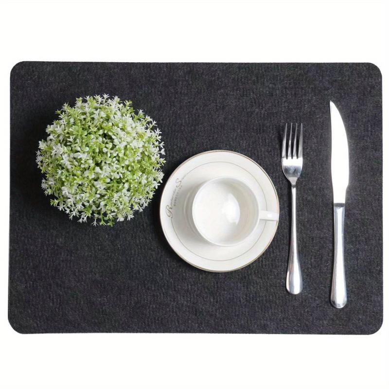 6pcs Felt Placemat Coaster Set Non-slip Heat Insulation Pad Home Decor