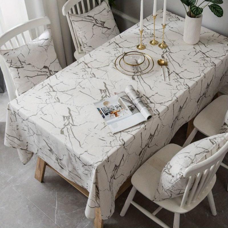 Modern Marble Ins Square Tablecloth Washable Cotton Linen