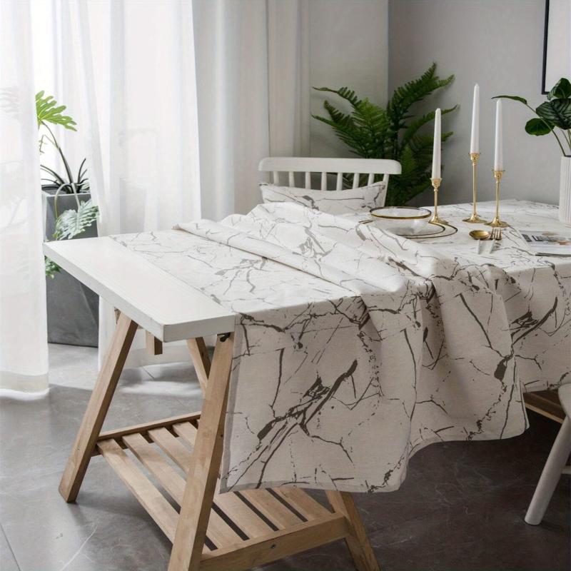Modern Marble Ins Square Tablecloth Washable Cotton Linen