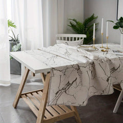 Modern Marble Ins Square Tablecloth Washable Cotton Linen