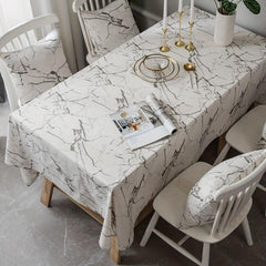 Modern Marble Ins Square Tablecloth Washable Cotton Linen