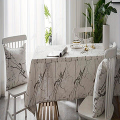 Modern Marble Ins Square Tablecloth Washable Cotton Linen