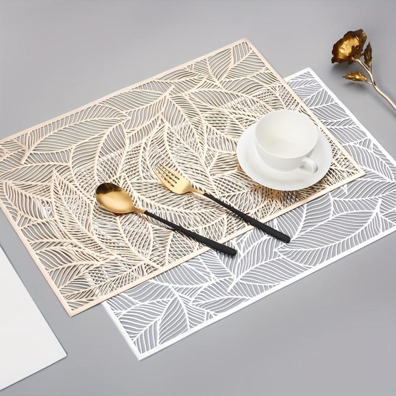 Plastic Placemat Square Lace Dandelion Hollow Anti-scalding Western Food Pad