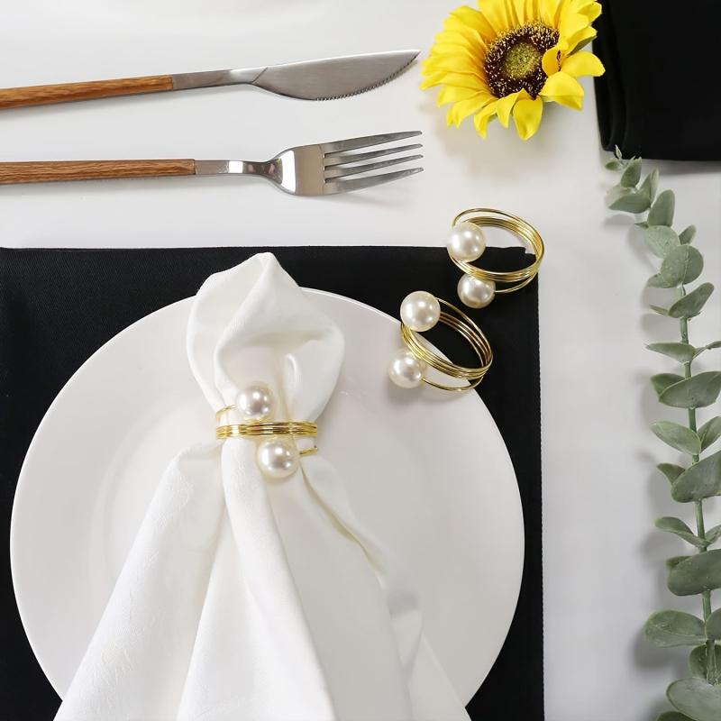 6pcs Delicate Napkin Rings for Wedding Banquet Table Decoration