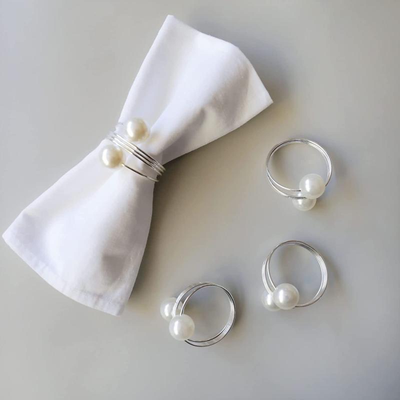 6pcs Delicate Napkin Rings for Wedding Banquet Table Decoration